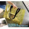 Buy cheap Semi-clear Tote Bags Stripe PVC Shoulder Bag with Pouch, PVC PU Trendy Handbag Shoulder Bag Beach Bag, PVC shoulder bag from wholesalers