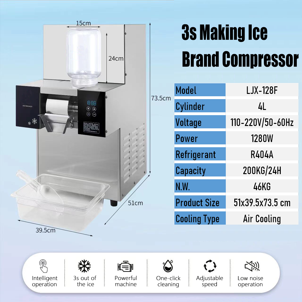 255kg 24H Automatic Commercial Ice Maker Machine for Business Prices Snowflake Ice Machine Private Mold NO N.W. 63KG