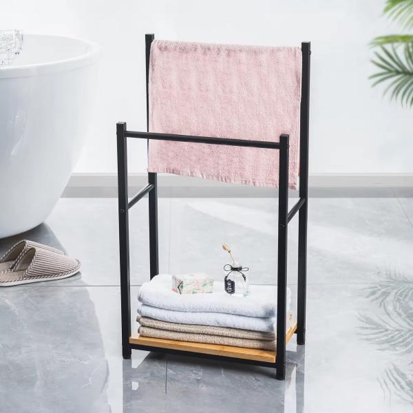 Buy cheap Removable Standing Household Bathroom Metal FOLDABLE Compact Free Standing Towel Rack from wholesalers