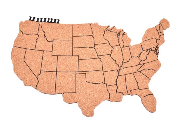 Buy cheap Travel USA Map Cork Board With 10 Push Pins Bulletin Board from wholesalers
