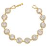 Buy cheap Micro 18k Gold Charm Bracelet Jewelry Zircon Geometric Heart Shaped Diamond Bracelet from wholesalers