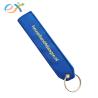 Buy cheap Fashionable Custom Fabric Keyrings , Blue Bottom Rectangle Woven Key Tag from wholesalers