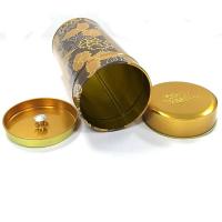 Buy cheap Matt Lamination D75mm CMYK Tinplate Tea Storage Tins product