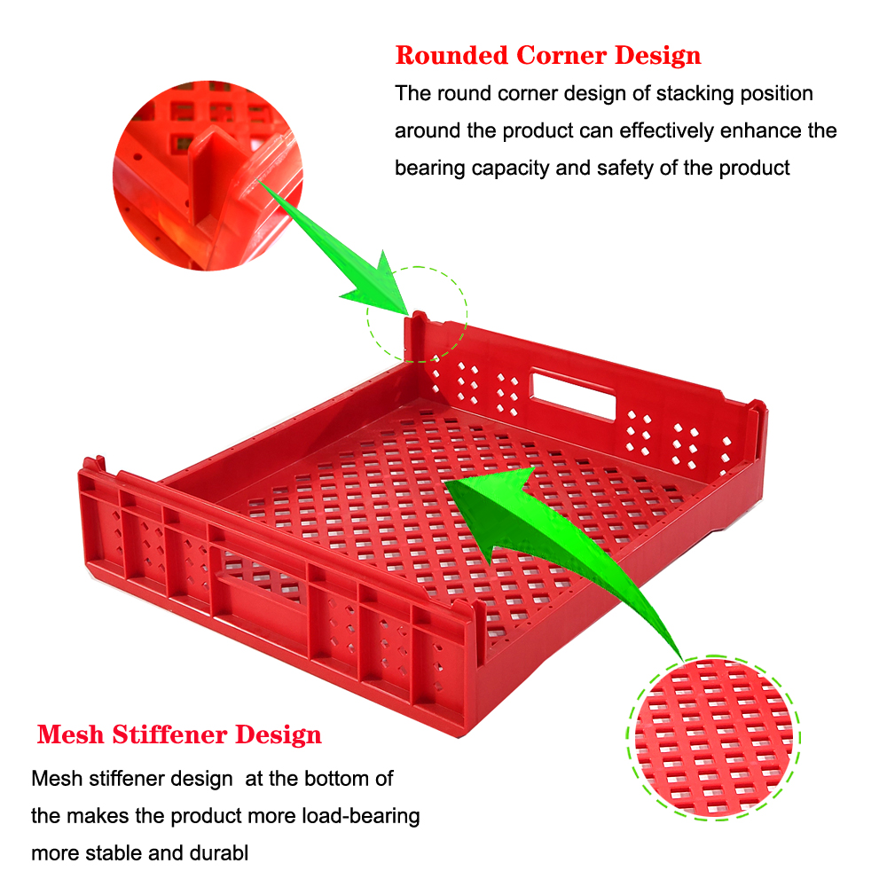 Shopping Plastic Shipping Crates For Bread Bakery Tray Turnover Box 550x480x130mm