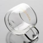 Clear Insulated Double Walled Glass Espresso Cups 75ml Mouth Blown 2.6 Ounce
