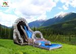 Gray And Blue Inflatable Kiddie Water Slide Commercial Games 1 Year Warranty