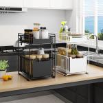 5KG Bearing 2 Tier Kitchen Organiser , Carbon Steel Seasoning Storage Rack