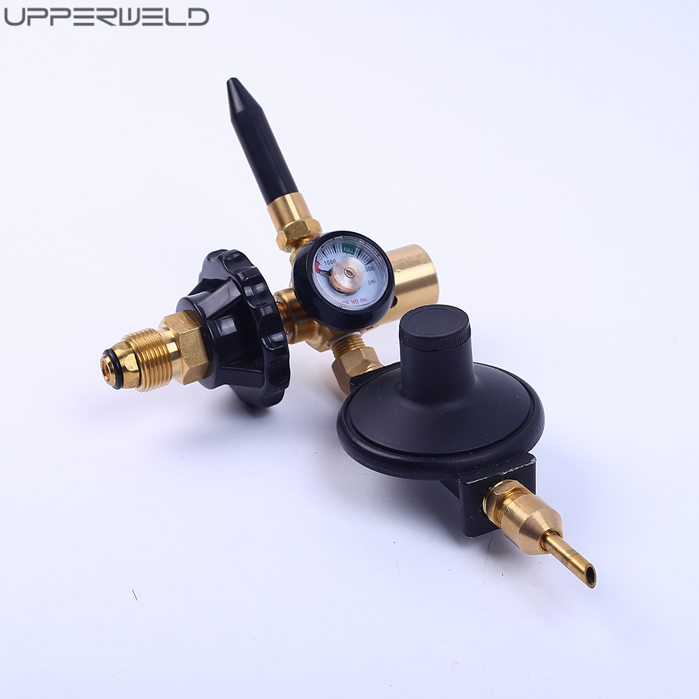 Copper Helium Balloon Inflator Filler Valve Regulator with Gauge and Auto Shut Off