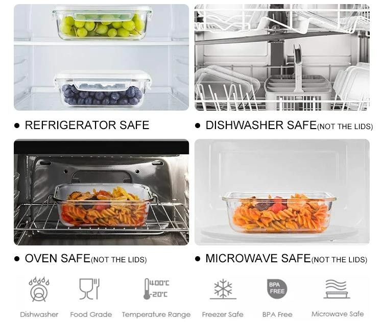 580 Ml Glass Fruit Bowl Portable Food Salad Box Packaging Lunch Box