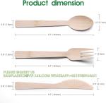 Pre Rolled Bamboo Cutlery Pack Bamboo Utensils (6.7" 25 Forks 25 Spoons 25