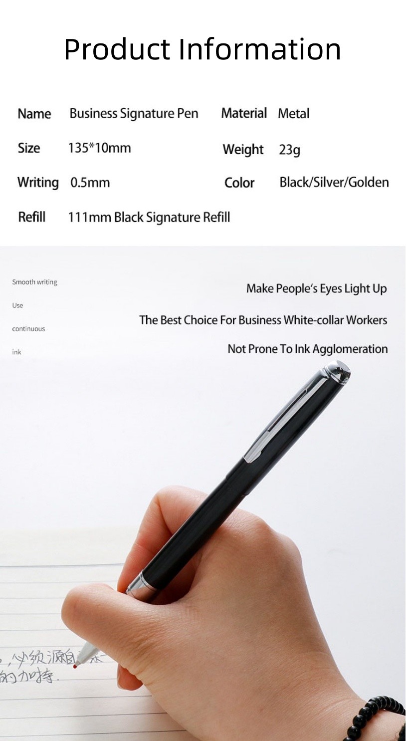 0.5mm Office Promotion Creative Gel Ink Pen Business Metal Signature Pen