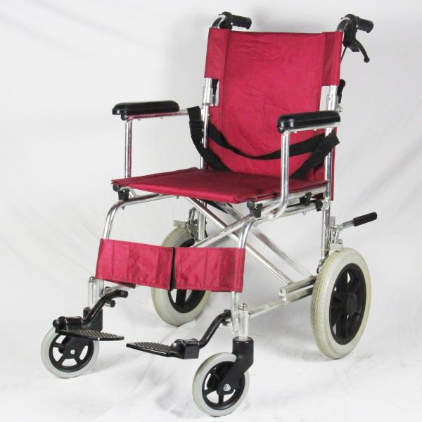 Buy cheap Lightweight Red Seat Aluminum Manual Wheelchair 100KGS from wholesalers