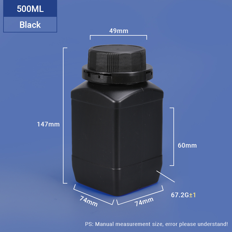 1000ml Food Grade HDPE Square Bottle for Laboratory Classification and Custom Packaging