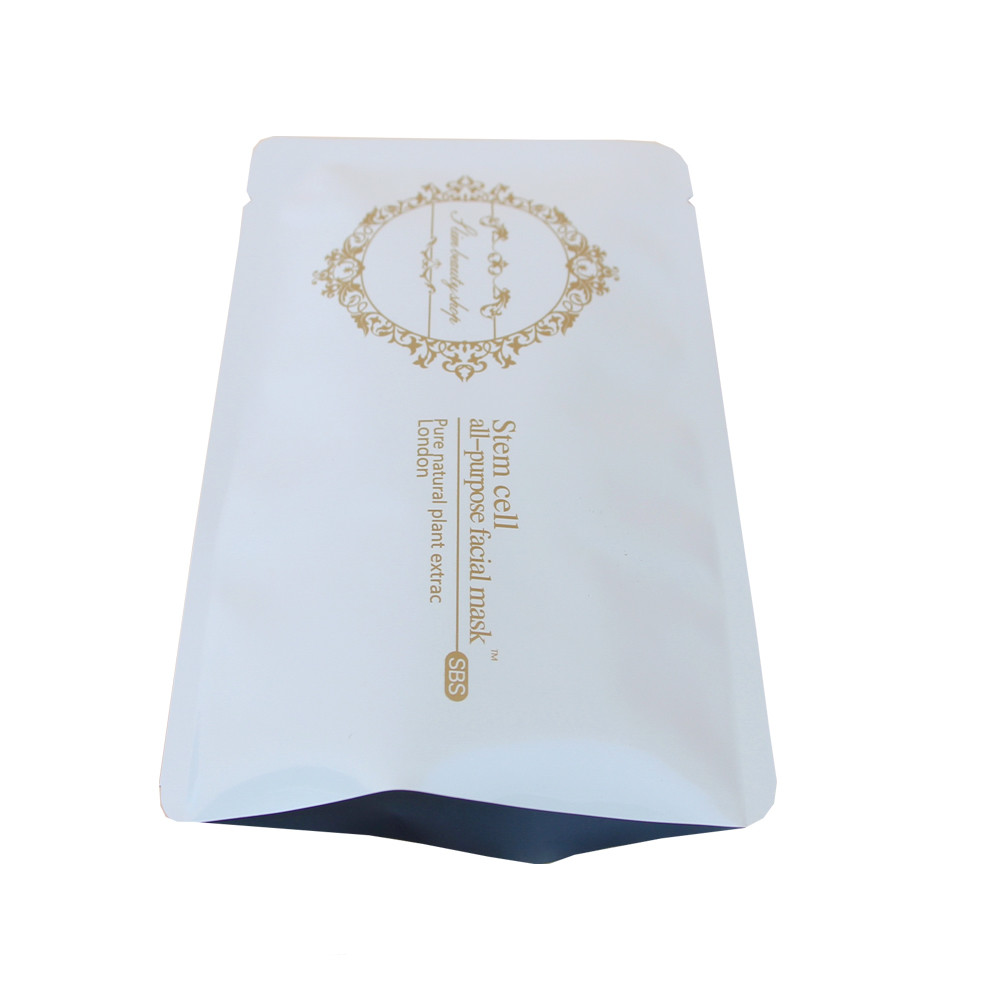 Heat Seal Customized Printed Aluminum Foil Facial Mask Packaging Bags With Tear Notch