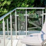 Flooring Mounted Stainless Steel Glass Balustrade With PVC / Solid Wood Handrail