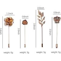 Buy cheap Men's Metalic Gold Flower Lapel Pin/Shirt Stud Brooch Golden, Gentleman's Essentials Premium Handmade Flower Lapel Pin product