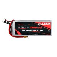Buy cheap 3S 3500mAh 11.1 V High Discharge LiPo Battery Pack 75C Li Polymer Battery product