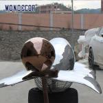 Large Abstract Animal Stainless Steel Outdoor Art Whale
