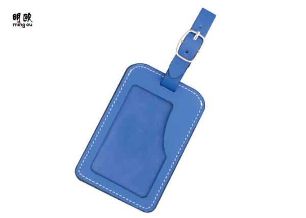 Buy cheap Custom Engraved Leather Luggage Tags , Fashion Blue Promotional Luggage Tags from wholesalers