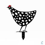Black 25cm SGS Metal Chicken Yard Art SGS Metal Rooster Yard Decor
