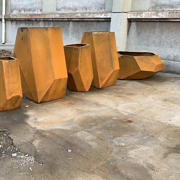 Buy cheap Irregular Shape Weathering Steel Flower Pot | Durable Outdoor Planters from wholesalers
