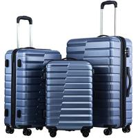 Buy cheap Suitcase PC ABS TSA Luggage 3 Piece Set Lock Spinner Carry on (Teal blue) product