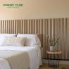 Buy cheap Contemporary Style Black Grey Acoustic Slat Wood Panels PET Felt Backing from wholesalers