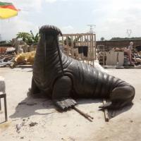 Buy cheap Life Size Sea Walrus Bronze Animal Garden Sculptures Outdoor For Decoration product