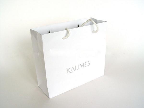 Buy cheap ISO Machinery Plain Recycling White Paper Carrier Bags for Shopping from wholesalers