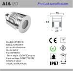 IP67 waterproof stainless steel 316 top aluminum 3W led underground light
