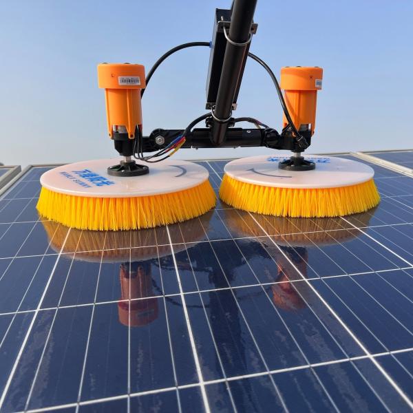 7.5 Meters Telescopic Handle Solar Cleaning Products Double-Disc Rotary Brush