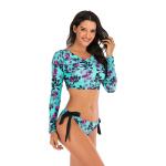 Side Strap Bathing Womens Surfing Suits Sunscreen Split Flowers Quick Drying