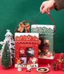 Kraft Paper Food Gift Paper Box , Christmas Decorative Gift Boxes With Window