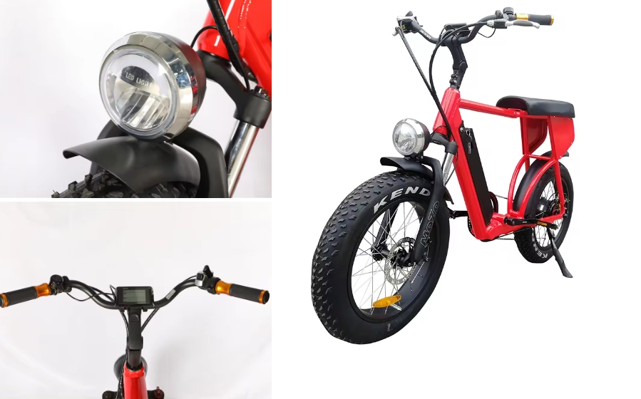 73 Style 20 Inch Fat Tire Electric Mountain Bike 48V 500W/750W/1000W Electric City Bike With Long Seat Electric Fat Bike