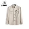 Buy cheap Plus Size Men Shirts Apparel Palm Panel Striped Print Long Sleeves from wholesalers