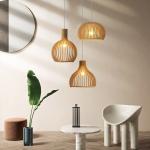 Modern hand made retro wooden pendant lights Japan style Tea Room Secto Octo