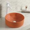 Buy cheap Smooth Ceramic Round Bathroom Sink Above Counter Table Top Orange Wash Basin from wholesalers
