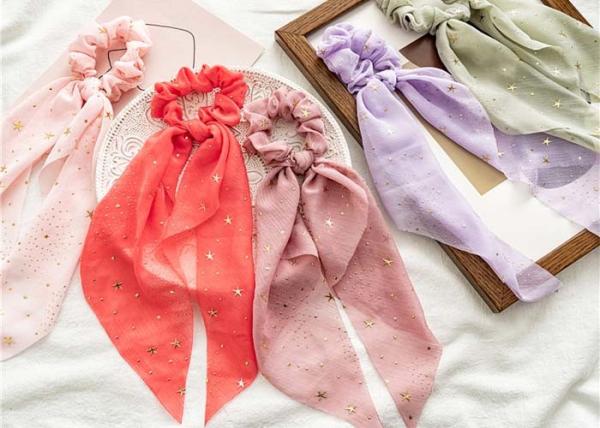 Buy cheap Spring/summer red chiffon moon star Arabia streamer large coil hair accessories cross border hair - free lady tie hair from wholesalers