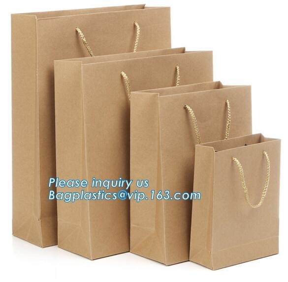 tea brown paper bag with logo print eco friendly With Ribbon Handles wine packaging offset bags,Decorative Paper Bags wi