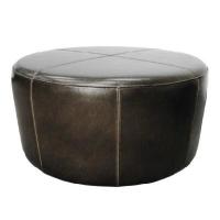 Buy cheap American style round Bedroom leather upholstery wheel ottoman product