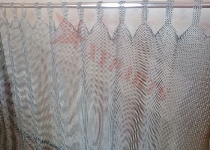 12mm Metal Ring Mesh Curtain Easy To Install For Hotel Decoration