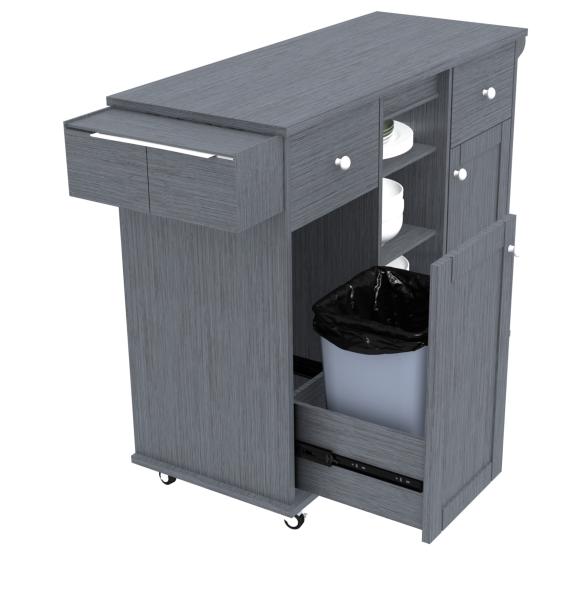Buy cheap Movable Kitchen Island Wood Countertop With Drawers Storage from wholesalers
