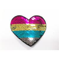 Buy cheap Multicolor Heart Logo Sequin Embroidery Patches Sequin Sew On Patches product