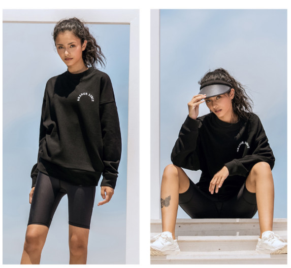 Crew Neck Plain Pullover Sweatshirt Oversized Solid Long Hoodies