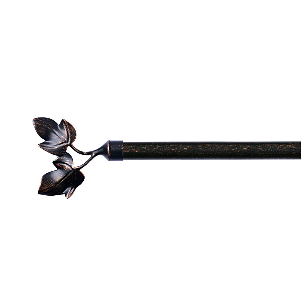 Big Two Maple Leaf Shape Curtain Pole Finials With Rings Indoor Decor