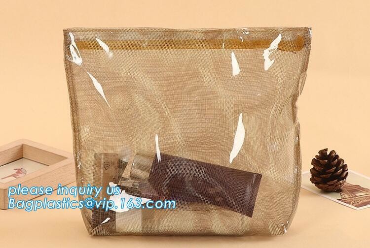 Cosmetic Pink Slider Padded Bag/Holographic k Bag With Bubble,Holographic Metallic Zipper Bubble Bag/Slider Padded