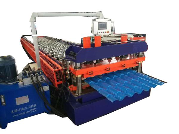 Buy cheap 0.3-0.7mm Thickness Metal Roman Tile Ruukki Glazed Tile Making Roof Panel Roll Forming Machine 5-6 Meters/Minute from wholesalers