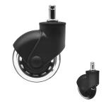 3 Inch Grip Ring Stem Soft PU Wheels Transparent Swivel Plug In Office Chair