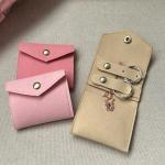 Mini Beige Travel Jewelry Organizer Soft Microfiber Storage Bag