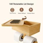3 In 1 Bamboo Bathroom Storage Rack Wall Mount Toilet Paper Holder OEM